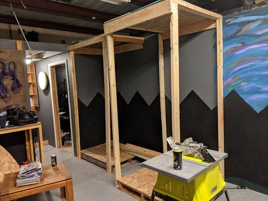 Framing the new vocal booths