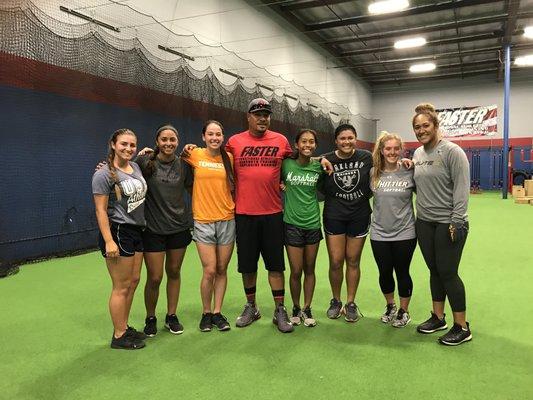 Left to Right FASTER Alumni  Santa,Alizae (San Deigo State)Jena(Tennessee) Coach Neil, Abgail (Marshall) Irie(CSUF)KC(Whitter) FA Sun devils