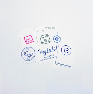 Letterpress gift tags for personal and corporate clients