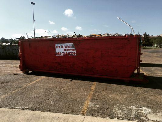 Older dumpster on a job.