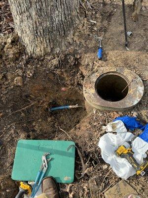 Leak in ground at water meter