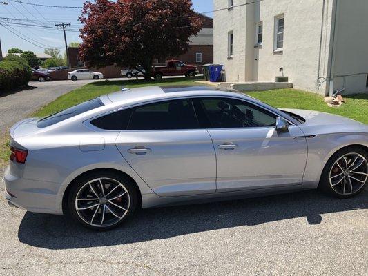 Rayno 40% Carbon/Ceramic S7 Tint on an Audi S5 Sportback.