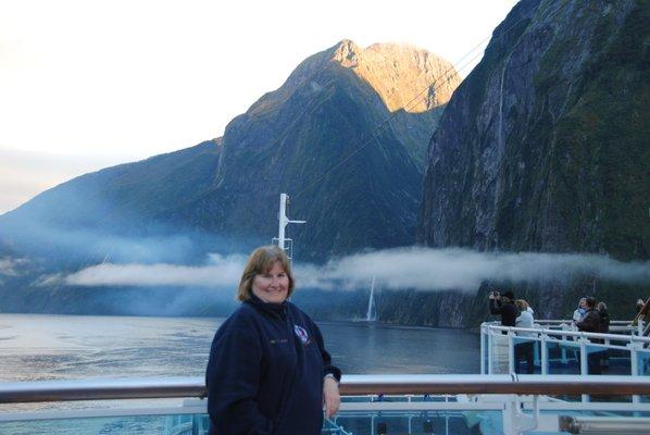 Allyn in Milford Sound, NZ