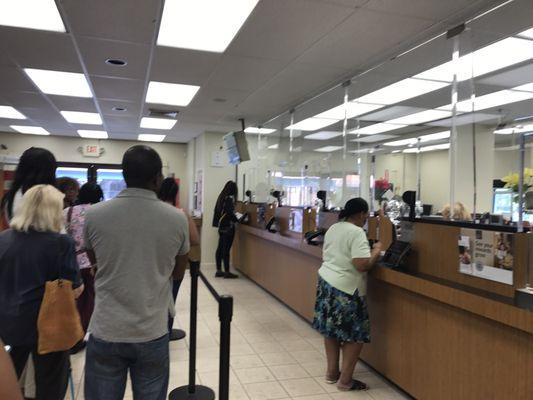 Inside the office of Bank of America everday