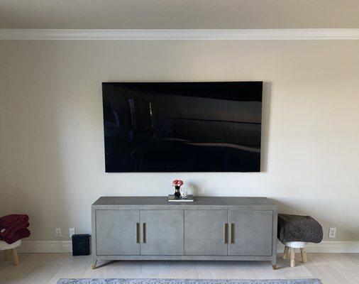 86" Samsung OLED mounted for our clients in Calabasas CA.