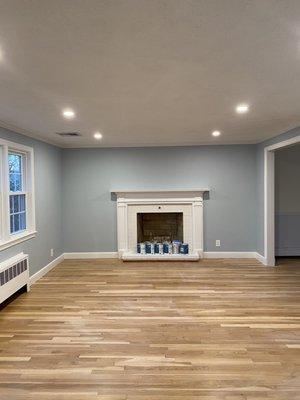 Installed new recessed lights in living room with minimal damage to walls.