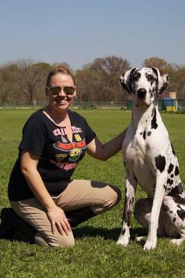 Alyx with her dog Joslin