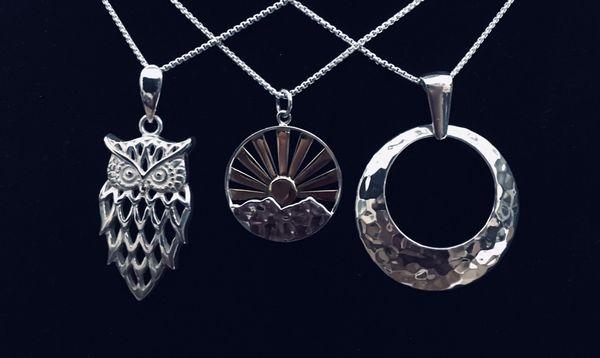 Sterling silver pendants, include chains. Favorites at $83.