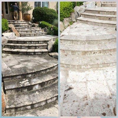 Stone restoration with only power washing. No chemicals!