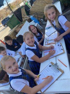 Science study in the Outdoor Classroom.