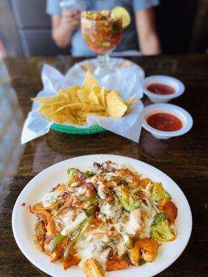 Texan ACP, chips & salsa, shrimp ceviche