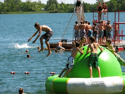 Camp is nestled on beautiful Cedar Lake; 250 acres of clean, wet fun!