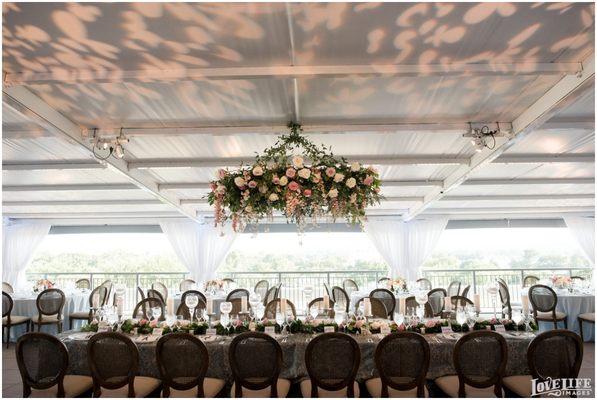 Wedding Reception Head Table at the Potomac View Terrace in Washington DC