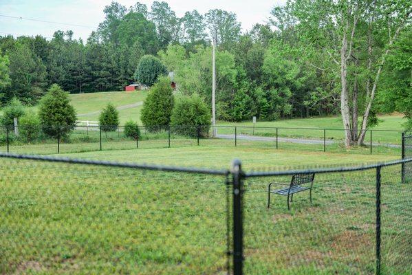 Upgraded dog park at Cullman Campground for RV campers and their pets