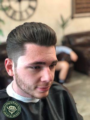 Classic haircut with mid fade @ House Of Artists barbershop & beauty salon