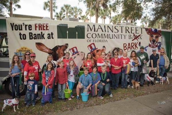 Team Mainstreet at DeLand's Mardi Gras Dog Parade