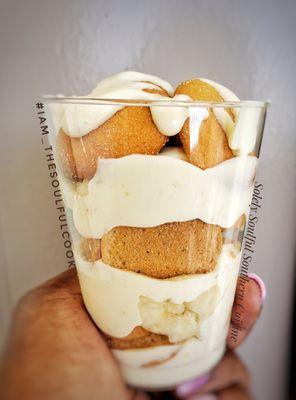 Up-close and personal Individual Banana Pudding Cup