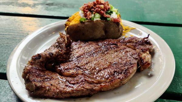 Tonight's great $22 ribeye steak - 15 September 2021.