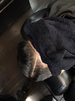 Hot Towel Treatment and Edge Up with Part