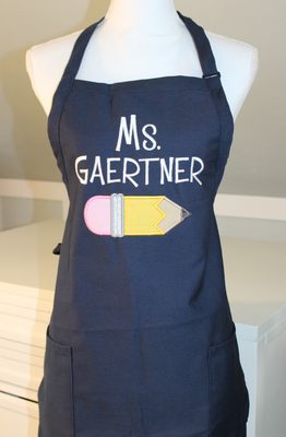 Teacher apron with Pencil.