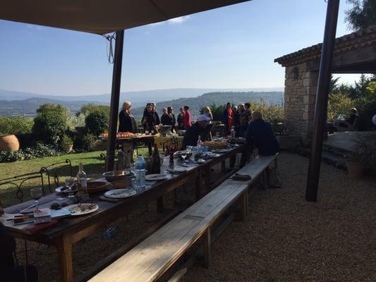 Incredible vistas to enjoy the meal we prepared.  Provence, France.