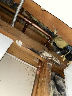 1 inch to a 3 quarter copper water  leak repair