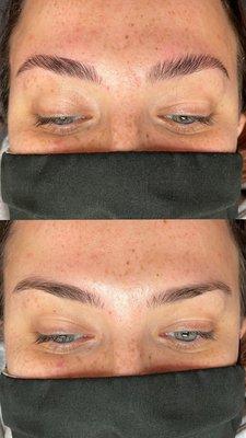 Brow Lamination Before & After