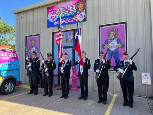 The Honor Guard came by on our Ribbon Cutting Day while we celebrated our new location.