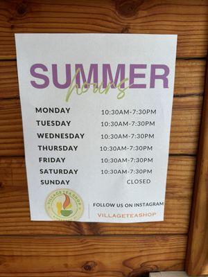 summer hours