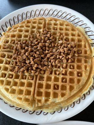 Waffle with peanut butter chips!