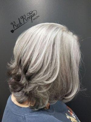 Gray toners used to bring out natural gray colors.