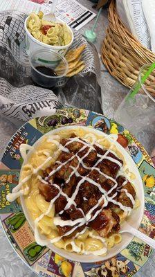 BBQ chicken loaded Mac and pasta salad