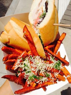 The bird & sweet potato fries ($1 extra) $11 lunch special is HUGE