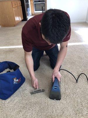 Melted Carpet Cut Out after Repaired