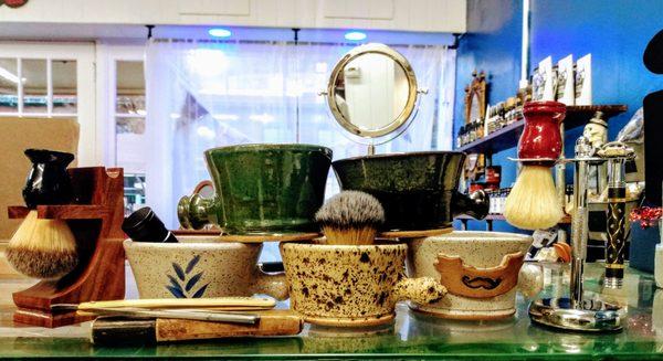 Locally made shaving mugs