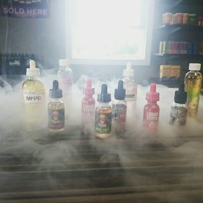 A huge variety of juices at JJ,'s vapor house