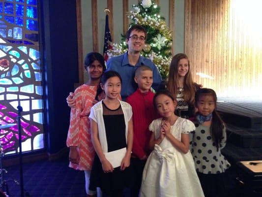 Students and a teacher at our YTMS Winter 2014 Recital