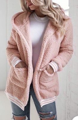 Blush pink teddy bear jacket for $50 on sale