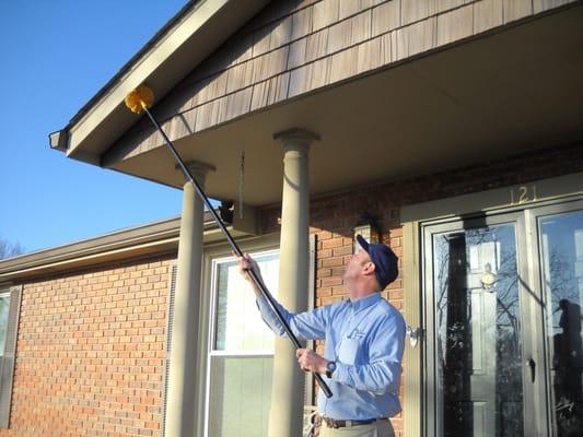 Bugs, and therefore spiders, are drawn to exterior lighting.  WE make sure that entrances are treated and free of insect acti...