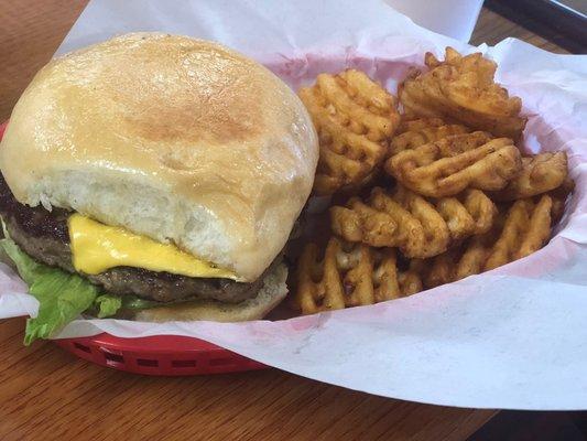 Cheeseburger and fries