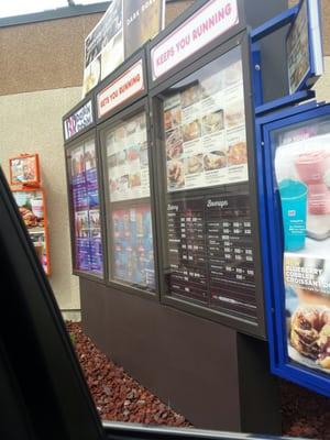 Drive thru menu