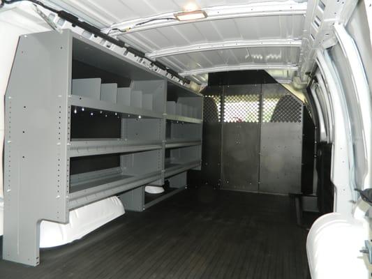 VAN EQUIPMENT: Shelving, Partitions, Flooring, Ladder Racks