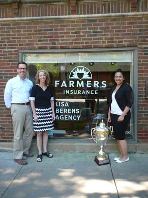 OUr team with our version of the Stanley Cup. Career Agent of the year!