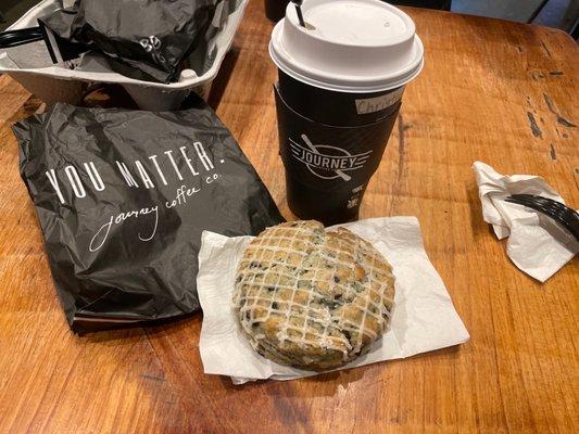 Blueberry scones and Lavender latte.