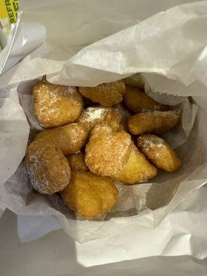 Fried Mac cheese covered in salt