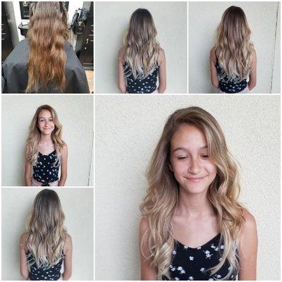 Before and after balayage