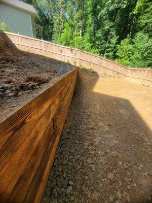 The yard above that was supposed to be flat with a boarder around the playground.