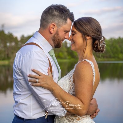 Nate and Nikki take a moment away from the joyous crowd at their summer wedding in Hugo, Minnesota.