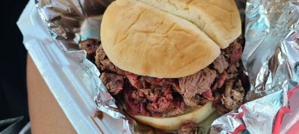 Chopped brisket sandwiche