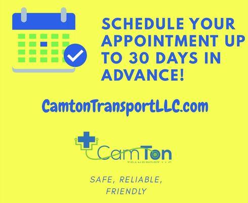 Schedule in advance to secure your ride!